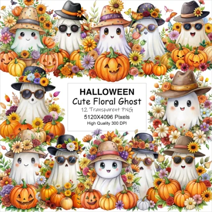 Art Joy Print Floral Ghost Clipart