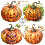 Art Joy Print Spooky Pumpkin Clipart