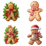 20 Cute Gingerbread Man Clipart – Shop Now Christmas Cookie Clip Art for DIY Crafts & Holiday Decor - Image 2