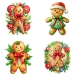 20 Cute Gingerbread Man Clipart – Shop Now Christmas Cookie Clip Art for DIY Crafts & Holiday Decor - Image 4