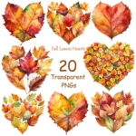 Fall Leaves Heart Clipart