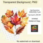 Fall Leaves Heart Clipart Bundle – Autumn Watercolor Clip Art - Image 5