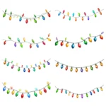 34 Christmas Lights Clipart Bundle – Festive Holiday String Lights - Image 3