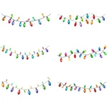 34 Christmas Lights Clipart Bundle – Festive Holiday String Lights - Image 4