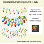 34 Christmas Lights Clipart Bundle – Festive Holiday String Lights - Image 5