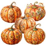 Art Joy Print Watercolor Autumn Pumpkin Clipart