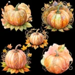 Pastel Pumpkin Clipart Set for Fall – Watercolor Soft Autumn Pumpkins Buy Now - Image 3