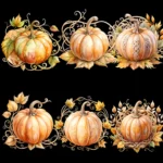 Pastel Pumpkin Clipart Set for Fall – Watercolor Soft Autumn Pumpkins Buy Now - Image 4