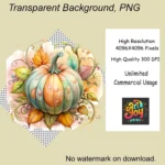 Pastel Pumpkin Clipart Set for Fall – Watercolor Soft Autumn Pumpkins Buy Now - Image 5