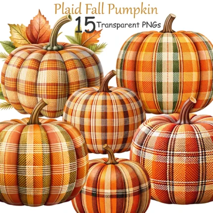 Plaid Pumpkin Autumn Fall Clipart