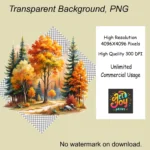 Fall Forest Watercolor Clipart, Shop Now Autumn Forest Clipart, Woodland Watercolor Graphics - Image 4