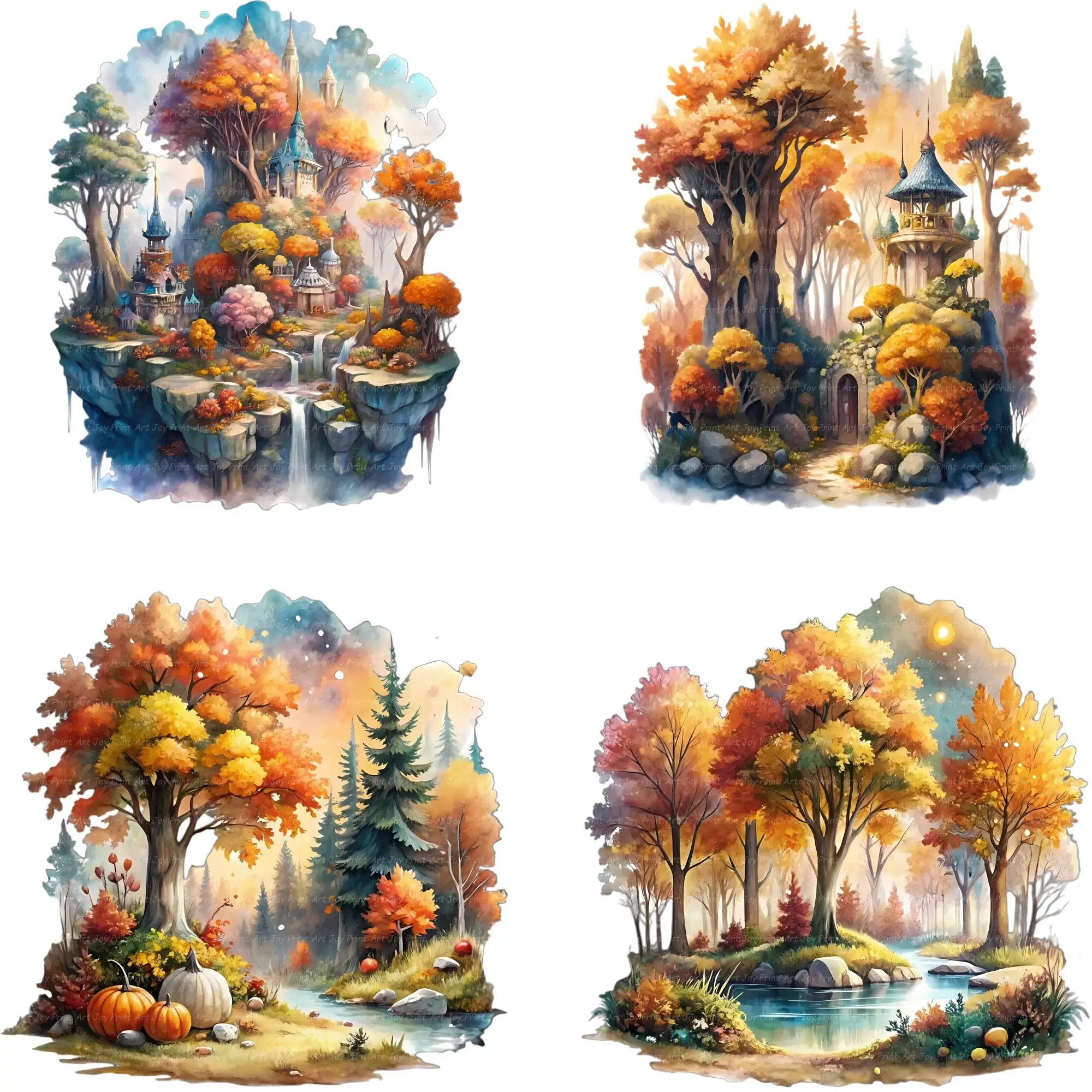 Art Joy Print Fall Magical Forest Clipart