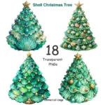 Shell Christmas Tree Clipart
