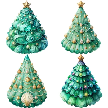 Art Joy Print Shell Christmas Tree Clipart