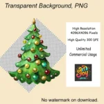 Gold & Gem Watercolor Christmas Tree Clipart Bundle