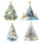 14 Watercolor Neutral Christmas Tree Clipart Bundle - Buy Now Christmas Tree Clipart for Crafts, Junk Journals, Cards, Sublimation Designs, & Gifts - Image 2