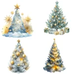 14 Watercolor Neutral Christmas Tree Clipart Bundle - Buy Now Christmas Tree Clipart for Crafts, Junk Journals, Cards, Sublimation Designs, & Gifts - Image 3
