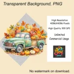 Watercolor Rustic Harvest Trucks Clipart