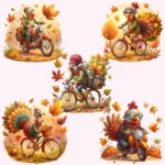 Rider Turkey Clipart - Funny Cartoon Turkey Clip Art fo and Sublimation – Buy Now for Holiday Funr Thanksgiving Crafts - Image 3