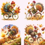 Rider Turkey Clipart - Funny Cartoon Turkey Clip Art fo and Sublimation – Buy Now for Holiday Funr Thanksgiving Crafts - Image 4