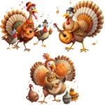 14 Singer Turkey Clipart Bundle | Thanksgiving Turkey Clipart Shop Now for Crafts & Commercial Use | Fall Seasonal Designs - Image 3