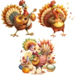 14 Singer Turkey Clipart Bundle | Thanksgiving Turkey Clipart Shop Now for Crafts & Commercial Use | Fall Seasonal Designs - Image 4
