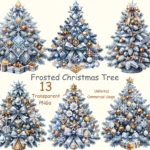 Frosted Christmas Tree Clipart