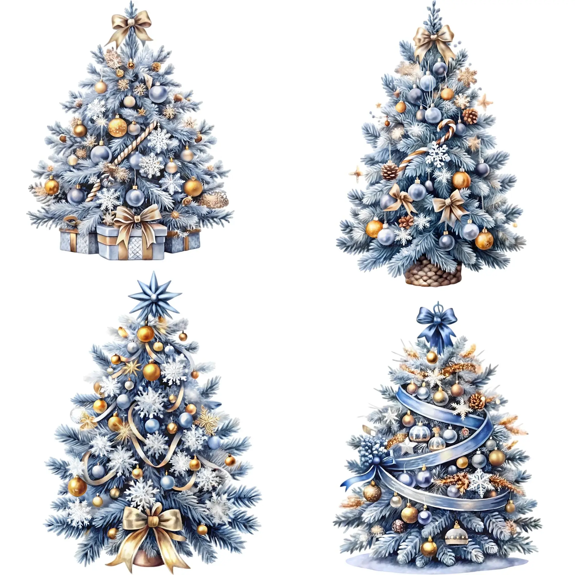 Art Joy Print Frosted Christmas Tree Clipart