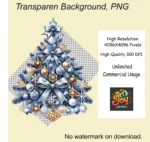 Watercolor Frosted Christmas Tree Clipart