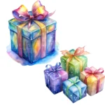 24 Watercolor Christmas Present Clipart | Buy Festive Gift Box PNGs | Holiday Digital Art for Crafts, Junk Journals, DIY Cards, Sublimation - Image 4