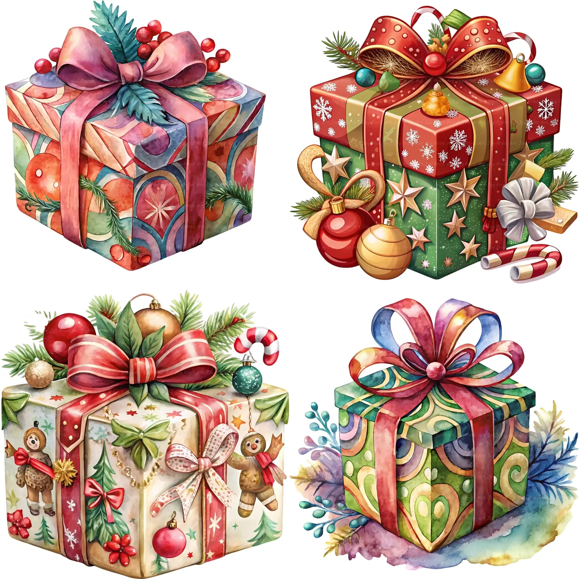 Art Joy Print Christmas Present Clipart