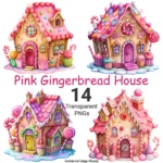 Pink Gingerbread House Clipart