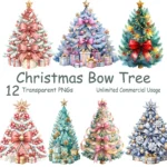 Christmas Bow Tree Clipart