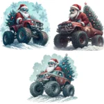 Santa Monster Truck Clipart