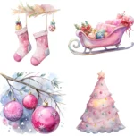 Pink Christmas Clipart
