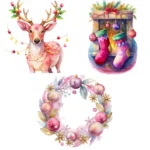 Pink Christmas Clipart
