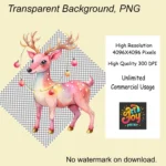 Watercolor Pink Christmas Clipart Bundle – Boho Holiday PNGs, Gingerbread, Santa, Cozy Festive Graphics for Crafts & Decor - Image 7
