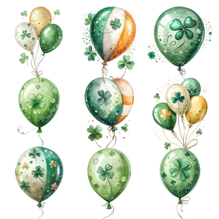 Art Joy Print Green Balloons Clipart