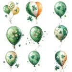 St. Patrick’s Day Green Balloons Clipart