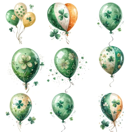 St. Patrick’s Day Green Balloons Clipart