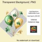 32 St. Patrick’s Day Green Balloons Clipart Bundle, Festive PNG Illustrations, Irish Celebration Graphics for Digital & Printable Crafts - Image 4