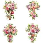 Cross with Roses Clipart