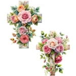 Cross with Roses Clipart