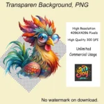21, Watercolor Funny Whimsical Rooster Clipart – Farmhouse Chicken PNG Graphics, Cute Farm Animal Digital Download for Crafts & Sublimation - Image 7