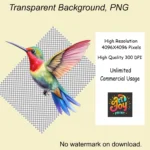 14, Hummingbirds Clipart Bundle– Watercolor Birds PNG Graphics, High-Quality Digital Download for Crafts & Sublimation, Commercial Use - Image 5