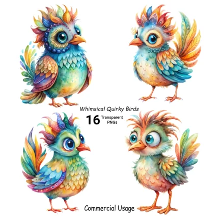 Quirky Birds Clipart