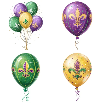 Art Joy Print Mardi Gras Balloons Clipart