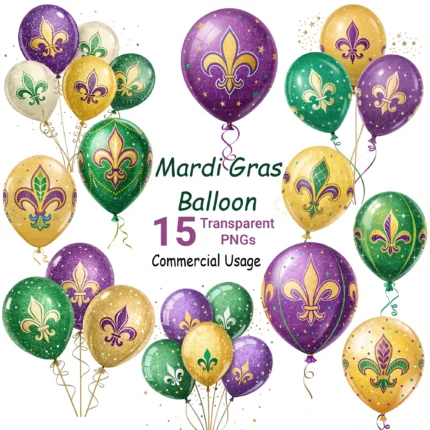 Mardi Gras Balloons Clipart