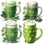 12 Watercolor Green Beer Mug Clipart Bundle – St. Patrick’s Day PNG, Irish Pub Sublimation, Digital Download for Party Decor & Crafts - Image 4