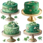 Watercolor Emerald Green Cake Clipart